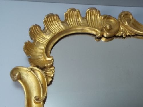 A STUNNING LARGE REGENCY ROCOCO ANTIQUE SOLID CARVED GILT WOOD OVERMANTEL OVERMANTLE GILTWOOD WALL PIER CONSOLE GILDED MIRROR C1830 - ADDITIONAL PHOTO 5