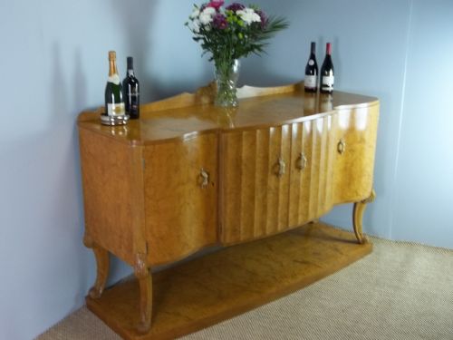 Fabulous Quality Burr Walnut Art Deco Epstein Sideboard Side Cabinet Serving Table . C1925.