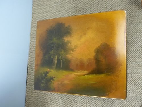 ANTIQUE QUARTETTO NEST OF FOUR GILT PAINTED LAMP OCCASIONAL LOW COFFEE WINE SIDE STACKING TABLES SIGNED BY EDALIGNY C1910 - ADDITIONAL PHOTO 5