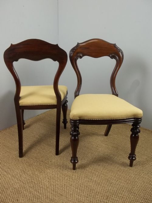 ANTIQUE SET OF EIGHT 8 REGENCY WILLIAM IV BALLOON SPOON BACK STUFF OVER MAHOGANY UPHOLSTERED DINING CHAIRS C1835 - ADDITIONAL PHOTO 1