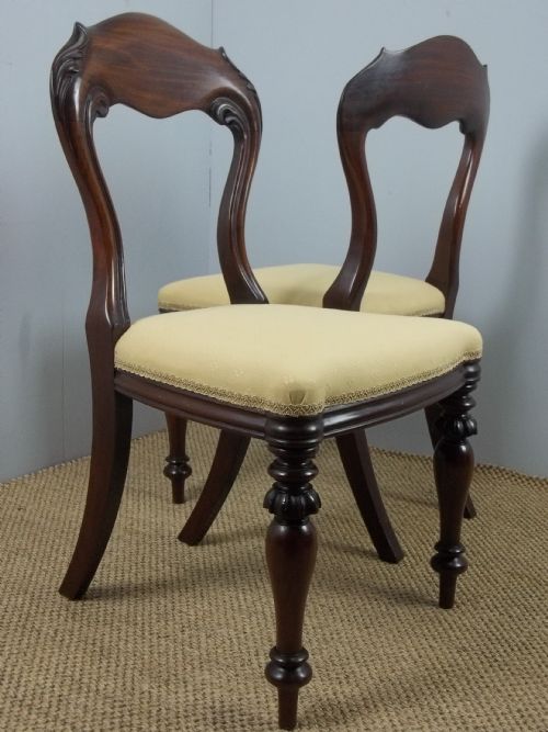 ANTIQUE SET OF EIGHT 8 REGENCY WILLIAM IV BALLOON SPOON BACK STUFF OVER MAHOGANY UPHOLSTERED DINING CHAIRS C1835 - ADDITIONAL PHOTO 3