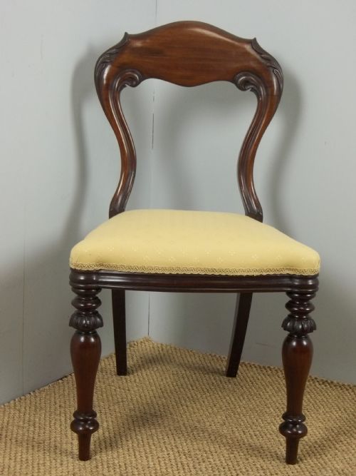 ANTIQUE SET OF EIGHT 8 REGENCY WILLIAM IV BALLOON SPOON BACK STUFF OVER MAHOGANY UPHOLSTERED DINING CHAIRS C1835 - ADDITIONAL PHOTO 4