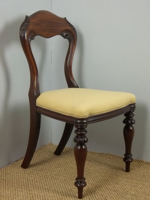 ANTIQUE SET OF EIGHT 8 REGENCY WILLIAM IV BALLOON SPOON BACK STUFF OVER MAHOGANY UPHOLSTERED DINING CHAIRS C1835 - ADDITIONAL PHOTO 5