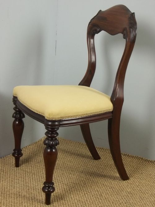 ANTIQUE SET OF EIGHT 8 REGENCY WILLIAM IV BALLOON SPOON BACK STUFF OVER MAHOGANY UPHOLSTERED DINING CHAIRS C1835 - ADDITIONAL PHOTO 6