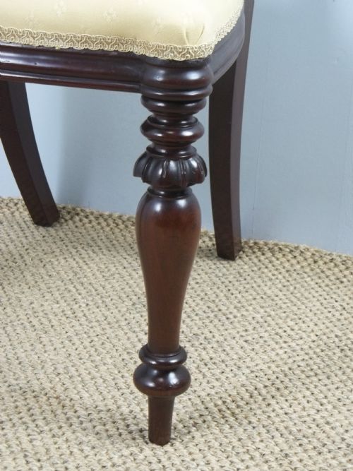 ANTIQUE SET OF EIGHT 8 REGENCY WILLIAM IV BALLOON SPOON BACK STUFF OVER MAHOGANY UPHOLSTERED DINING CHAIRS C1835 - ADDITIONAL PHOTO 9