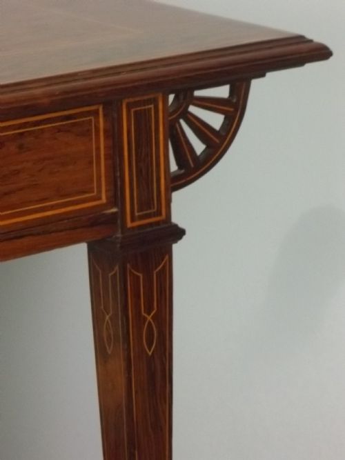 ELEGANT 19TH CENTURY ROSEWOOD INLAID LADIES WRITING TABLE DESK CENTRE LAMP SOFA HALL CONSOLE PIER DRESSING TABLE C1870 - ADDITIONAL PHOTO 3