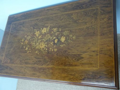 ELEGANT 19TH CENTURY ROSEWOOD INLAID LADIES WRITING TABLE DESK CENTRE LAMP SOFA HALL CONSOLE PIER DRESSING TABLE C1870 - ADDITIONAL PHOTO 6