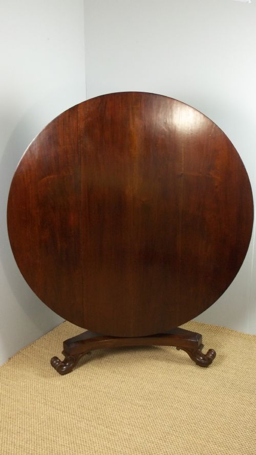 Antique £850 Large Circular Round Mahogany Regency Dining Centre Table. C.1835.