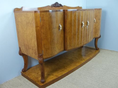 Antique Harry and Lou Epstein Fabulous Quality Burr Walnut Art Deco Sideboard Side Cabinet Serving Table . C1925.