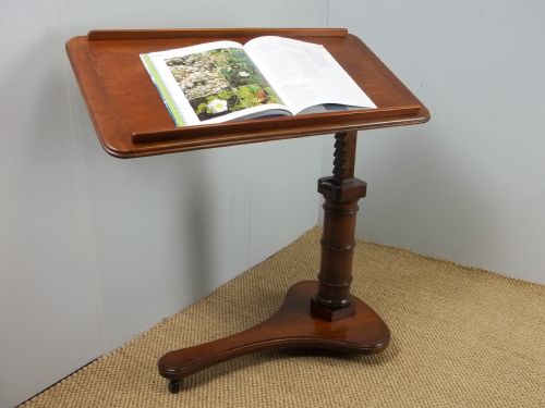 Antique  Mahogany Late Regency Early Victorian 19th Century Adjustable Reading Stand. C.1840