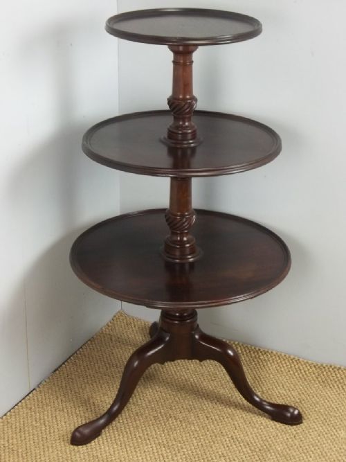 Antique 19th Century Mahogany Revolving Three Tier Dumb Waiter.
