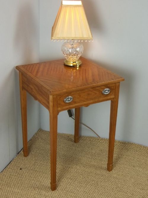 Antique Satinwood Square Inlaid Lamp Table. C 1920
