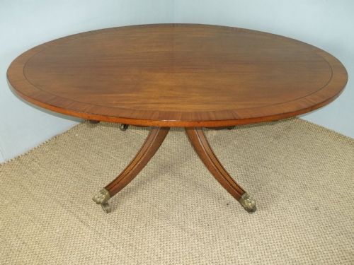 Antique Regency Georgian Mahogany Inlaid Cross Banded Oval Coffee Table