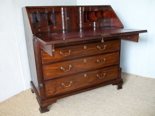Antique Georgian 18th Century Mahogany Writing Bureau Table Desk C.1755