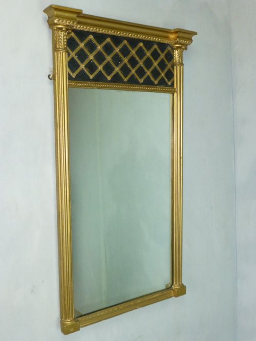 Antique Gilded Georgian  Regency Giltwood Pier Console Looking Glass Gilt Wood Mirror