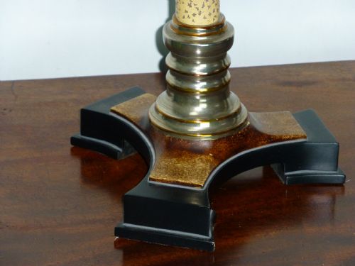 A SPLENDID PAIR OF LARGE CHROME AND MARBLE EFFECT TABLE LAMPS C1930 - ADDITIONAL PHOTO 1