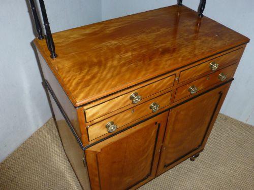 A SUPERB QUALITY REGENCY SHERATON PERIOD SMALL SATINWOOD SECRETAIRE WRITING CUPBOARD DESK CHIFFONIER CREDENZA SIDEBOARD OF GILLOWS DESIGN C1790 - ADDITIONAL PHOTO 2