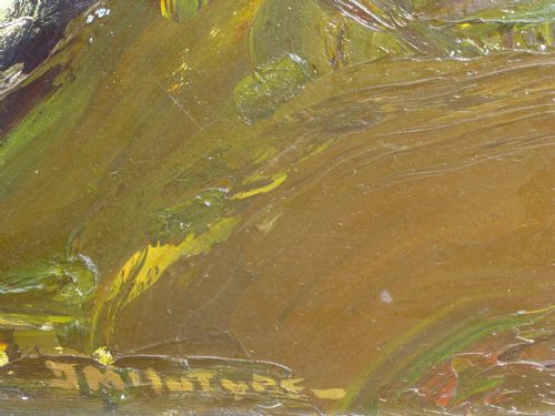 FABULOUS LARGE OIL PAINTING BY DONALD MCINTYRE OF THE GROYNES AT AMROTH BEACH PEMBROKESHIRE TENBY SOUTH CIRCA 1965 MCINTYRE - ADDITIONAL PHOTO 4