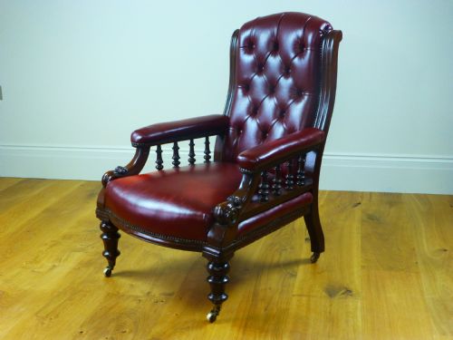 Antique Quality Large Upholstered Deep Buttoned Easy Open Drawing Room Elbow Occasional  Library Arm Chair Tub Armchair.