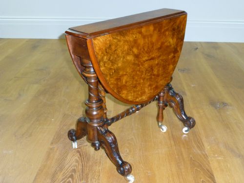 Burr Walnut Small Baby Sutherland  Low Coffee Table. C1860.