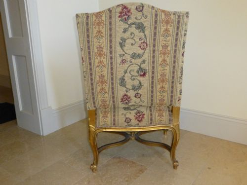 FABULOUS PAIR OF LARGE GILTWOOD GAINSBOROUGH FRENCH SALON ARMCHAIRS 19TH CENTURY GILT HEPPLEWHITE ARM CHAIRS FAUTEUILS - ADDITIONAL PHOTO 4
