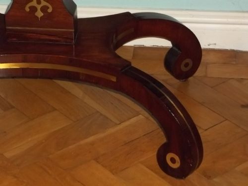 REGENCY ROSEWOOD BRASS INLAID SOFA HALL CENTRE SIDE TABLE IN THE MANNER OF GEORGE BULLOCK - ADDITIONAL PHOTO 5