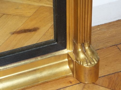 REGENCY GILT WOOD EGYPTIAN WATER GILDED PIER CONSOLE WALL CHEVAL MIRROR - ADDITIONAL PHOTO 2