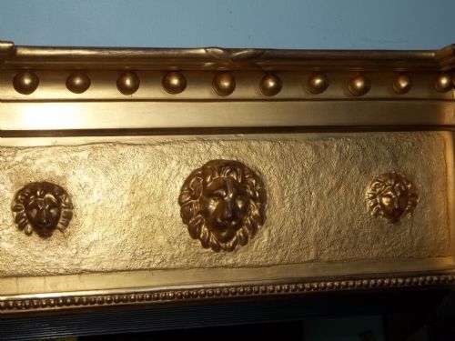 REGENCY GILT WOOD EGYPTIAN WATER GILDED PIER CONSOLE WALL CHEVAL MIRROR - ADDITIONAL PHOTO 4