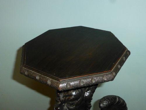 RARE ANTIQUE CARVED BLACK FOREST TYPE WINGED GRIFFIN TORCHERE JARDINIERE STAND - ADDITIONAL PHOTO 10