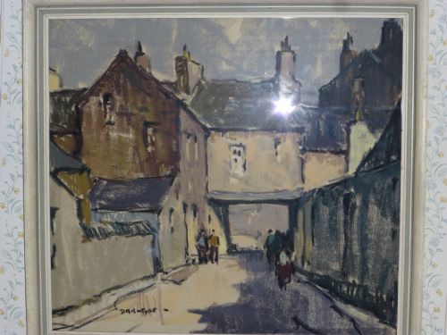 Original Painting by Donald Mcintyre Titled " Back Street Aberayron "