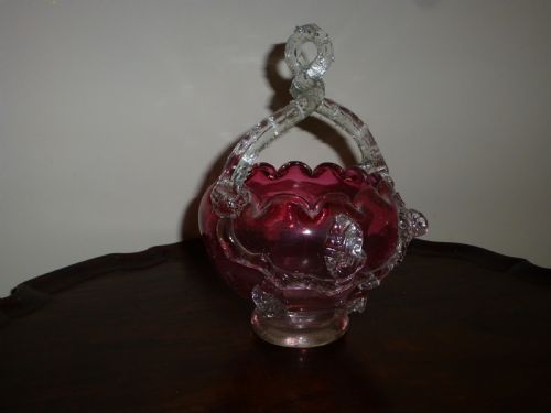 CRANBERRY BON BON DISH CIRCA 1860 - ADDITIONAL PHOTO 1