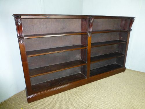Victorian Large Mahogany Floor Standing Low Open Dwarf Bookcase Book Shelves