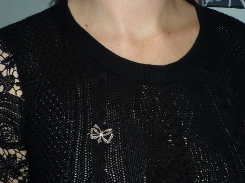 19TH CENTURY CERTIFIED 2CT DIAMOND AND GOLD PENDANT BOW BROOCH - ADDITIONAL PHOTO 6