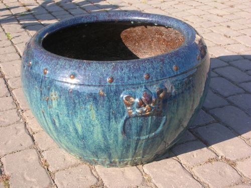 ANTIQUE CHINESE XUANTONG GLAZED JARDINIRE PLANTER JARDINERE C1880