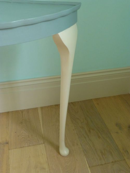 PAINTED DEMI LUNE CONSOLE HALL TABLE - ADDITIONAL PHOTO 1
