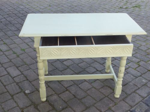 19TH CENTURY OAK PAINTED CONSOLE HALL SINGLE DRAWER TABLE C1880