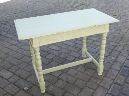 19TH CENTURY OAK PAINTED CONSOLE HALL SINGLE DRAWER TABLE C1880 - ADDITIONAL PHOTO 1