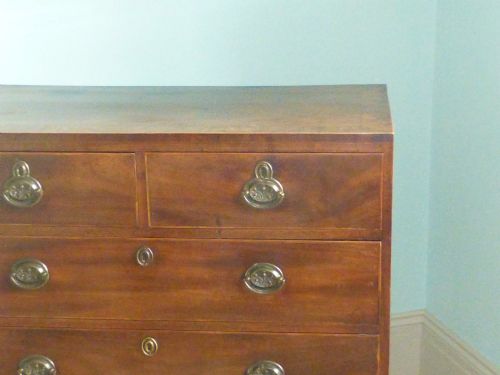 HEPPLEWHITE SHERATON CADDY TOP MAHOGANY INLAID 18TH CENTURY REGENCY GEORGIAN INLAID CHEST OF DRAWERS C1795 - ADDITIONAL PHOTO 2