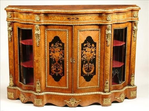 A Walnut Inlaid Credenza