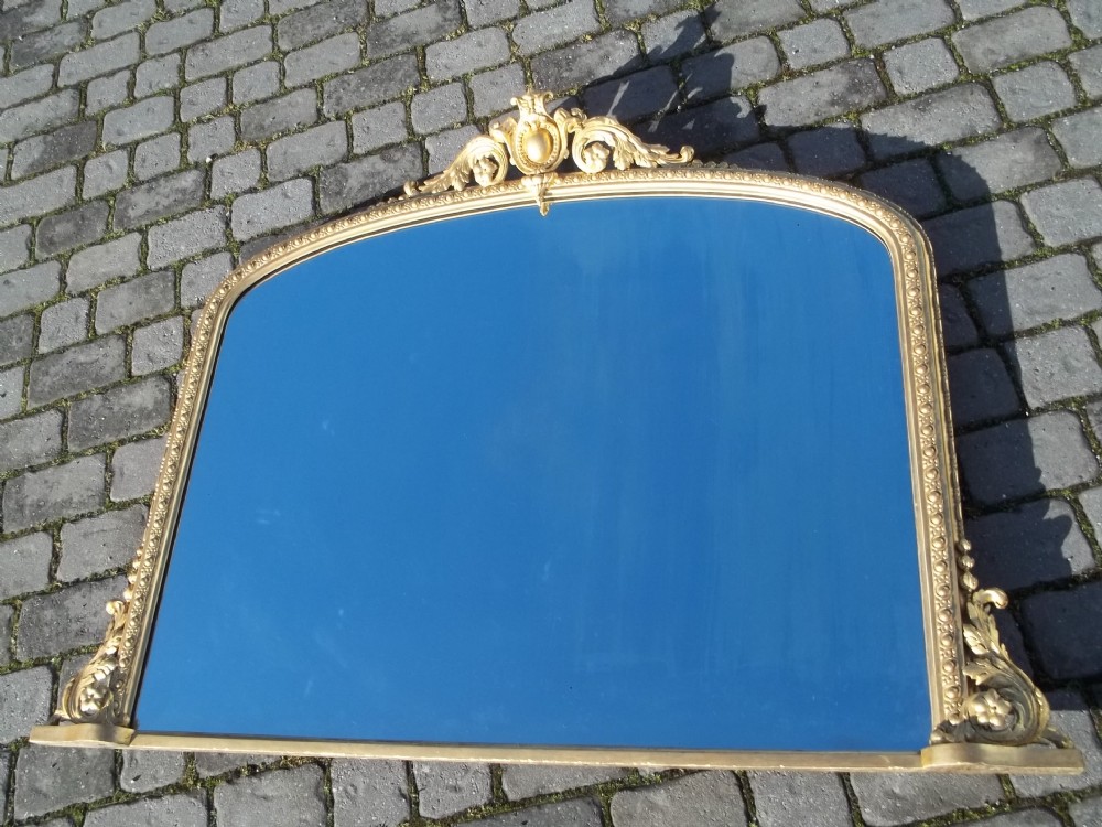 Antique gilt over mantel mirror