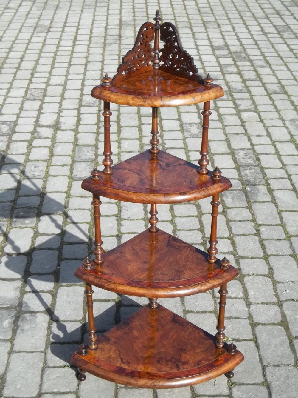 Antique burr walnut whatnot