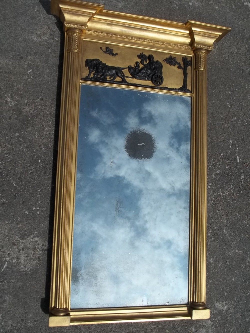 Antique regency gilt pier mirror