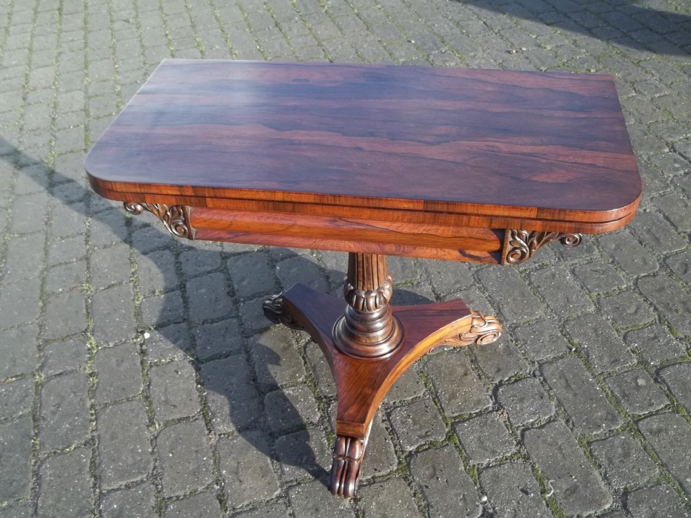 Antique Regency rosewood card table or side hall lamp sofa occasional games table