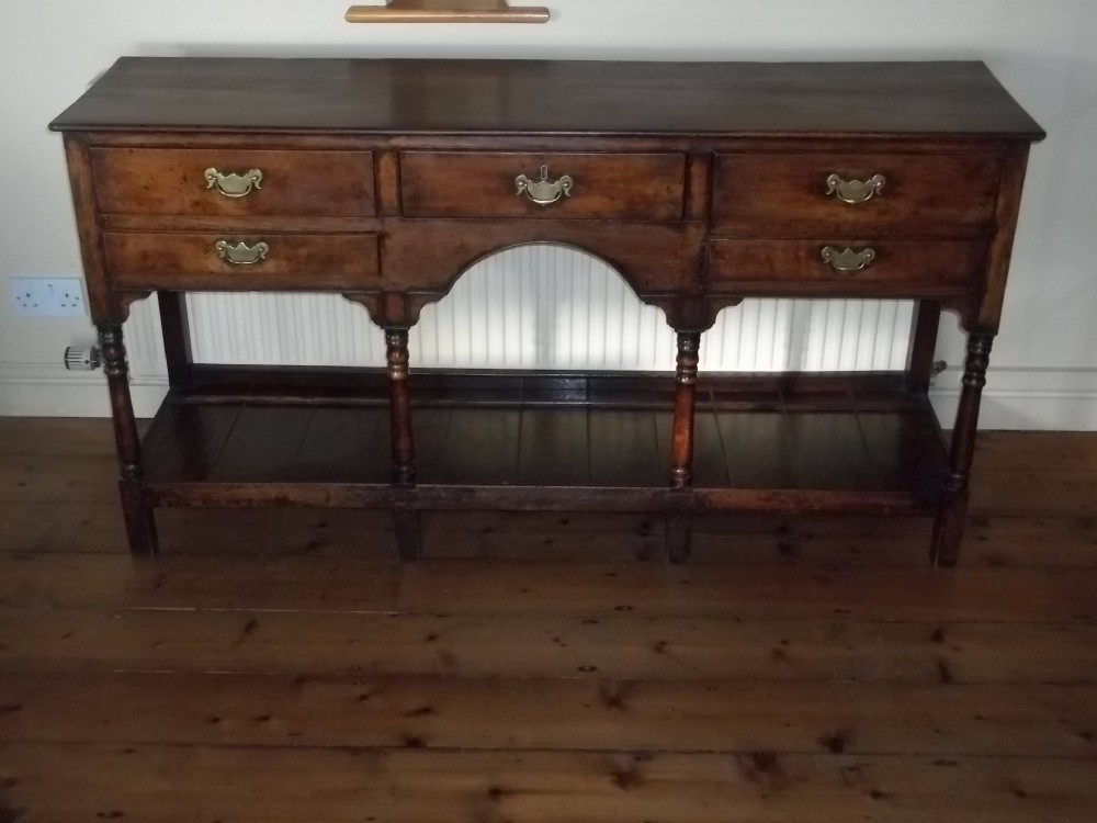 Antique Welsh oak Georgian pot board dresser base hall side serving table sideboard