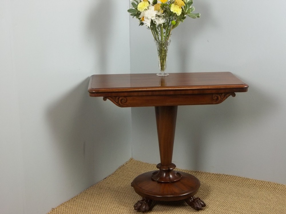 A Regency mahogany games card lamp hall side hall sofa fold over console pier table. C.1830.