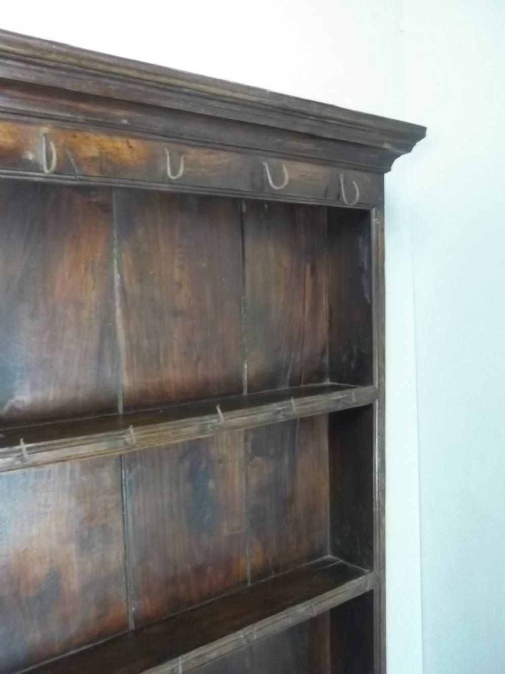 Antique small 18th century Georgian Welsh oak dresser. C1760. View VI