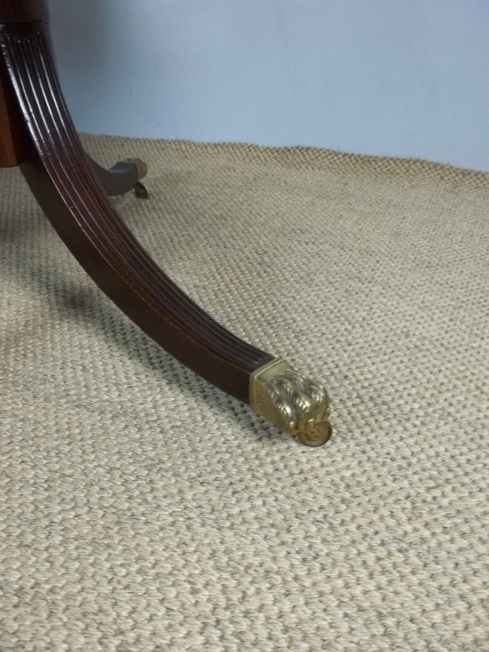 Antique Regency Georgian mahogany and satinwood inlaid Pembroke sofa hall dining lamp side centre table. C.1810. View IX
