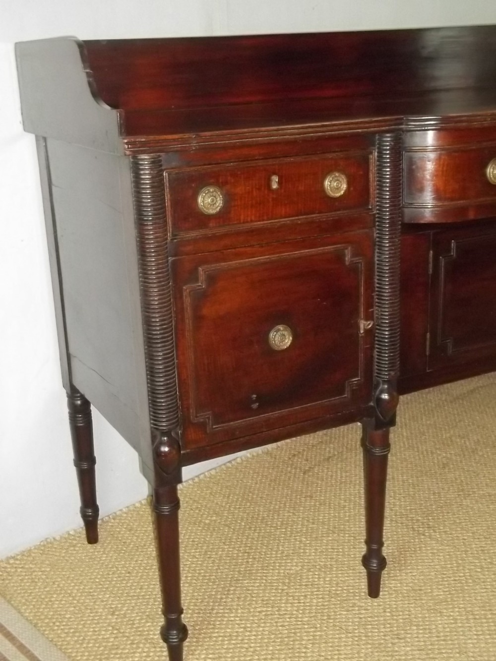 Antique Irish Regency breakfront mahogany serving  sideboard table View II