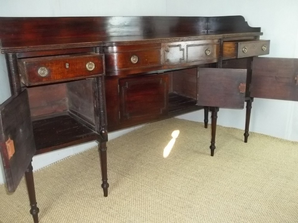 Antique Irish Regency breakfront mahogany serving  sideboard table View IV