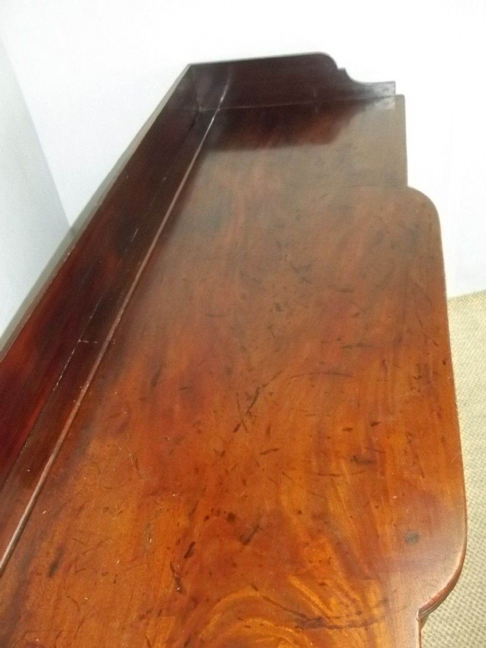 Antique Irish Regency breakfront mahogany serving  sideboard table View VI